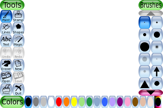 Schermafdruk van de Tux Paint-interface.
