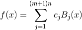 f(x) = \sum_{j=1}^{(m+1)n} c_j B_j(x)