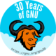  [Badge célébrant les 30 ans de GNU] 